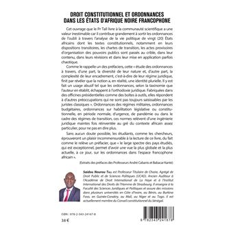 Droit constitutionnel et ordonnance dans les États d'Afrique noire francophone