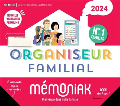 Le Bloc hebdomadaire organiseur familial Mémoniak, calendrier sept. 2023 -  août 2024 - broché - Nesk, Livre tous les livres à la Fnac