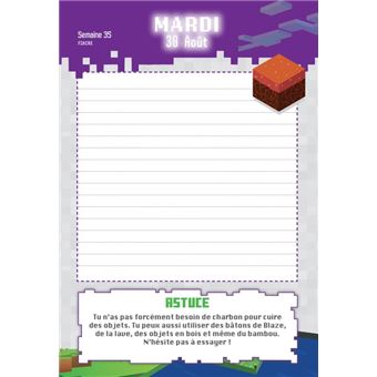Agenda scolaire MINECRAFT non officiel  2022-2023