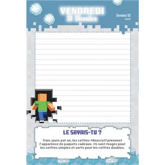 Agenda scolaire MINECRAFT non officiel  2022-2023
