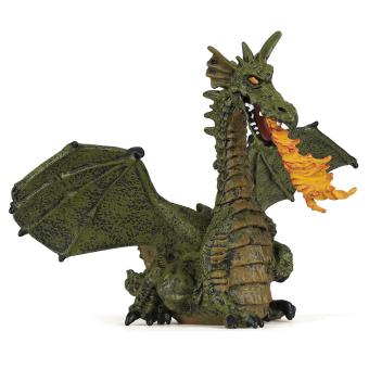 Figurine Papo dragon aile bleu flamme - 1