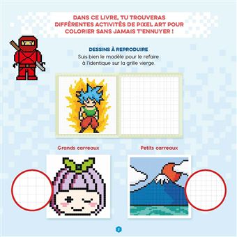Je colorie en pixels - Les mangas
