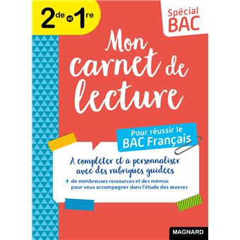 Spécial Bac Mon carnet de lecture Bac Français Bac 2023