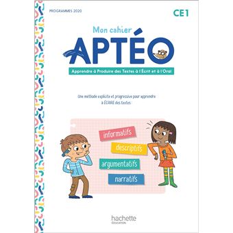 Mon cahier Aptéo CE1 - Cahier élève