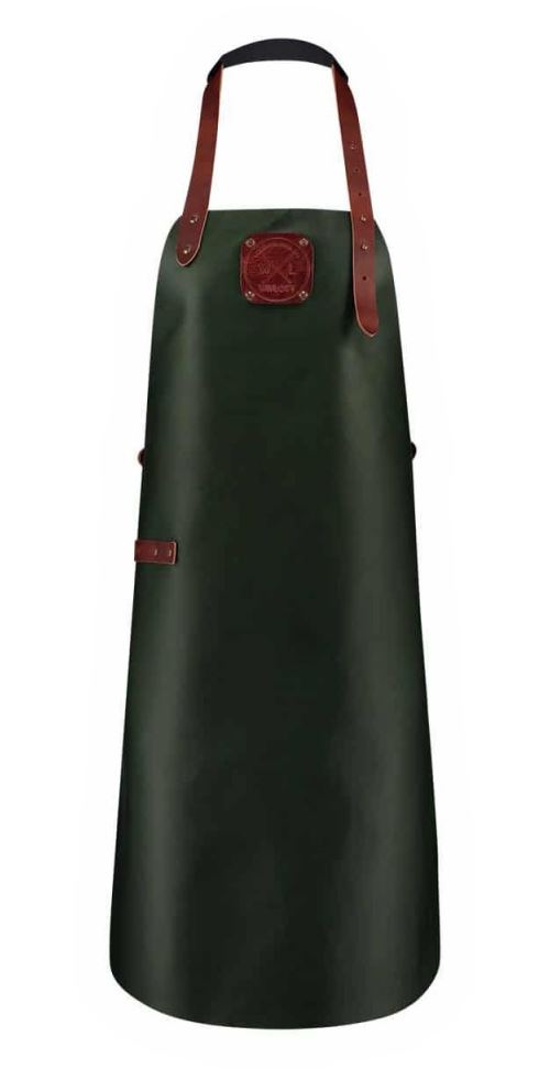 WITLOFT CLASSIC APRON CUIR VERT FONCÉ/ COGNACT