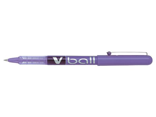 Pilot Stylo Roller Pointe M&eacute;tal 0,5 Mm Encre Liquide Violet V-Ball 05