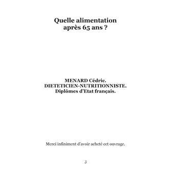 Quelle alimentation après 65 ans ?