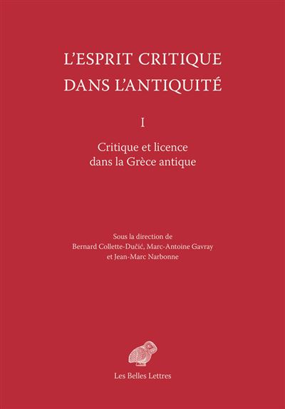 L'esprit critique dans l'antiquite