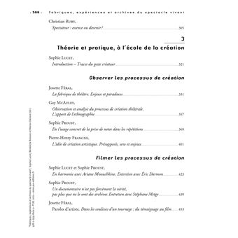 Fabriques, expériences et archives du spectacle vivant