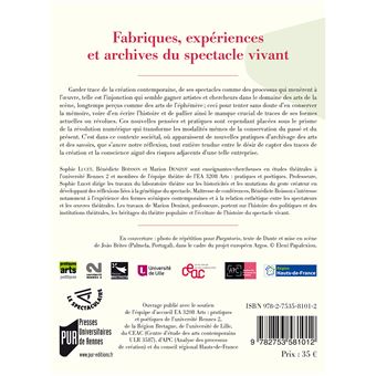 Fabriques, expériences et archives du spectacle vivant