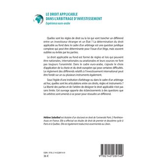 Le droit applicable dans l'arbitrage d'investissement