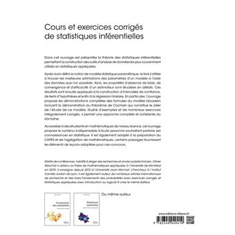 Cours et exercices corrigés de statistiques inférentielles