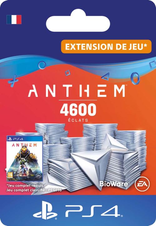 Pochette avant du jeu Code de téléchargement Anthem : Pack 4600 éclats PS4