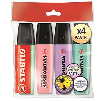 Set de 4 surligneurs Stabilo Boss Pastel Modèle aléatoire - 1