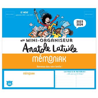 Mini-organiseur scolaire primaire Anatole Latuile 2023-2024, organisation enfants