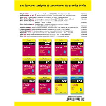 Maths PC, PSI, BCPST. Annales corrigées et commentées 2017-2018-2019-2020. Concours X/ENS