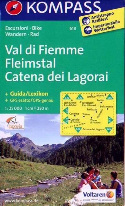 Fleimstal / Val di Fiemme / Catena dei Lagorai 1 : 25 000 - Kompass Karten