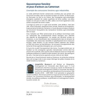 Gouvernance foncière et jeux d'acteurs au Cameroun
