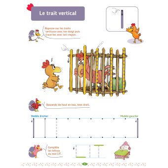 Cocorico je sais lire ! - Cahier de graphisme avec les P'tites Poules pour droitier et gaucher