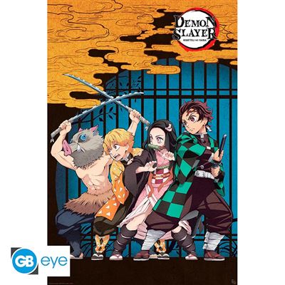 Poster Demon Slayer Groupe Roulé Filmé