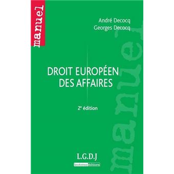 Droit européen des affaires - 2ème édition - 1