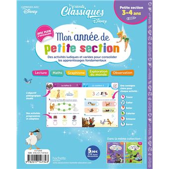 Disney - Les grands classiques - Mon année de Petite Section (3-4 ans)