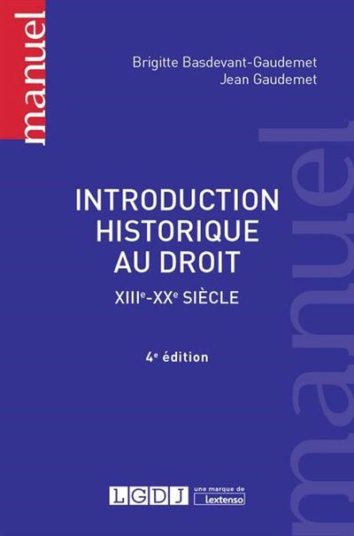 Introduction historique au droit - 4eme edition