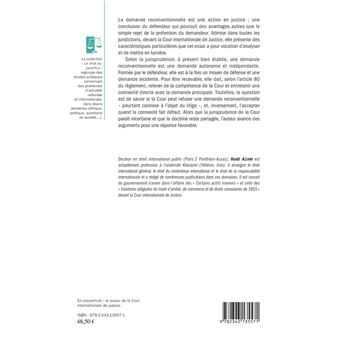 La demande reconventionnelle devant la Cour internationale de Justice