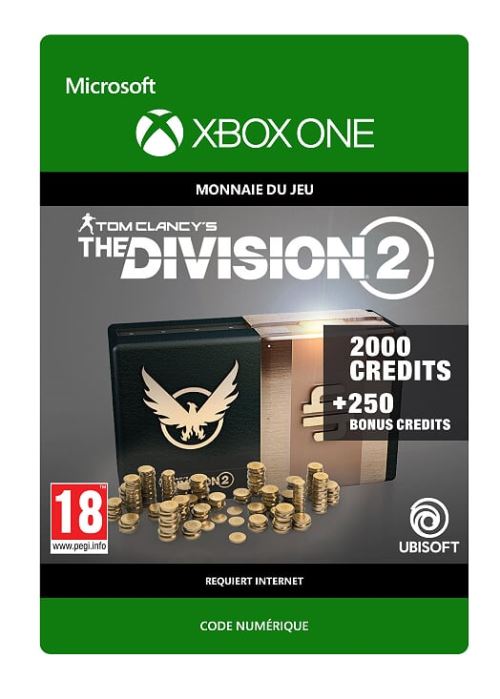 Code de telechargement Tom Clancy s The Division 2 Pack de 2250 Credits Premium Xbox One