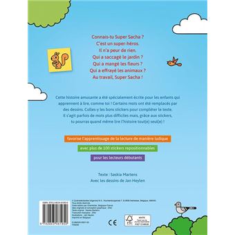 J'apprends à lire livre de stickers - Super Sacha et le dino (CP/1re primaire - Niveau 3)