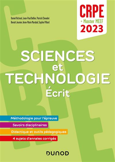 Concours Professeur des écoles - Sciences et technologie  - Ecrit - CRPE 2023 - Master MEEF