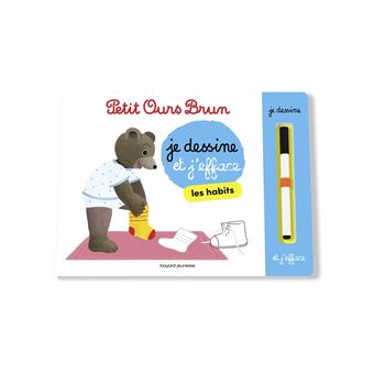 Je dessine et j'efface avec Petit Ours Brun - Les habits