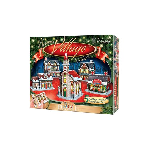 VILLAGE DE NOEL (PUZZLE 3D EN PLAQUETTES- 5 BUILDING INCL)