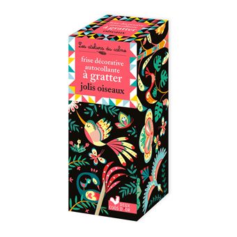 Frise décorative autocollante à gratter oiseaux