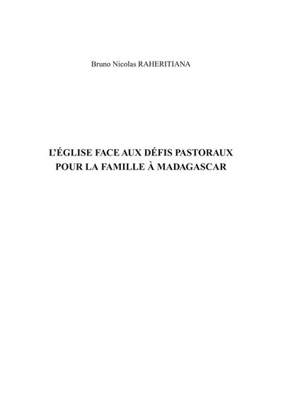 L eglise face aux defis pastoraux pour la famille a madaddga