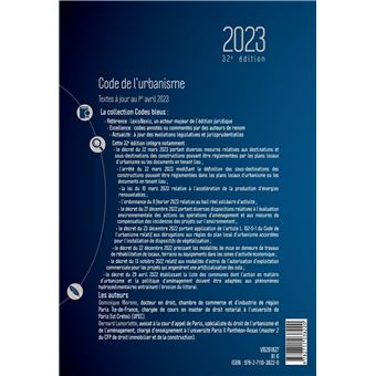 Code de l'urbanisme 2023