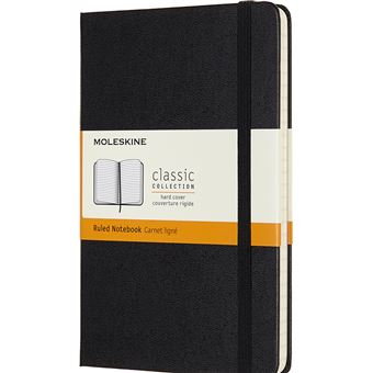 Carnet classique format moyen ligné Moleskine couverture rigide Noir