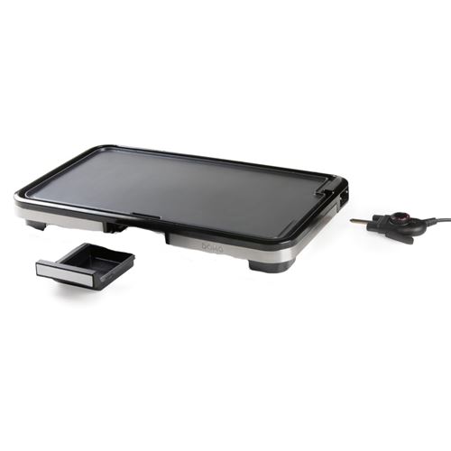 Domo Noir Plancha Électrique Do9263g Xxl 2200W 55X30,5 Cm Inox Premium /Gris 5 Niveaux Poignée Froide Bac À Graisse Amovible - Neuf - Image 3