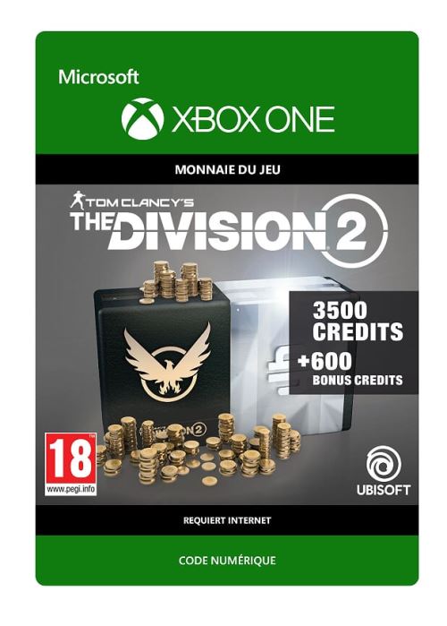 Code de téléchargement Tom Clancy s The Division 2 Pack de 4100 Crédits Premium Xbox One