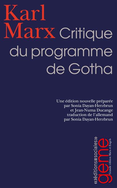 Critique du programme de Gotha - Karl Marx - broché
