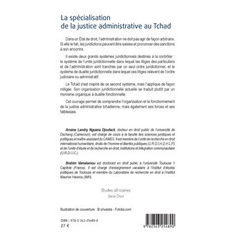 La spécialisation de la justice administrative au Tchad