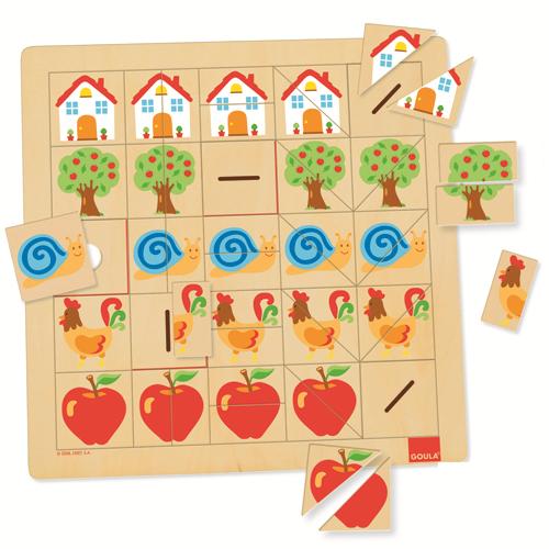 Jeu éducatif Association des moitiés Goula