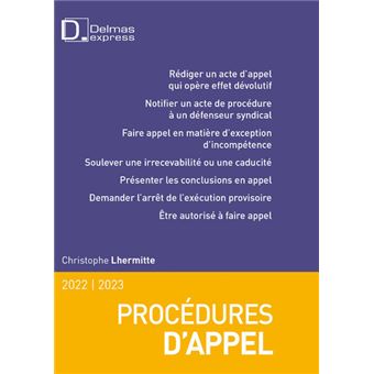 Procédures d'appel 2022/2023