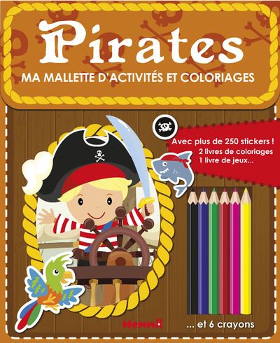 Ma mallette d'activités et coloriages Pirates (Fond brun)