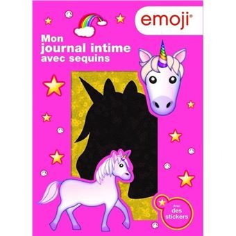 Licorne Emoji - Mon journal intime avec sequins