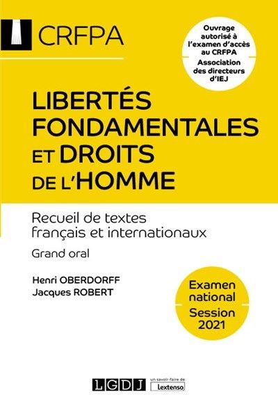 Libertés fondamentales et droits de l'homme - CRFPA - Examen national Session 2019