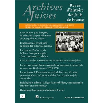 Archives juives, vol.52, n.2