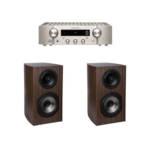 Amplificateur Marantz PM7000N Argent + Paire d'enceintes bibliothèque Cabasse Antigua MC170 Chêne