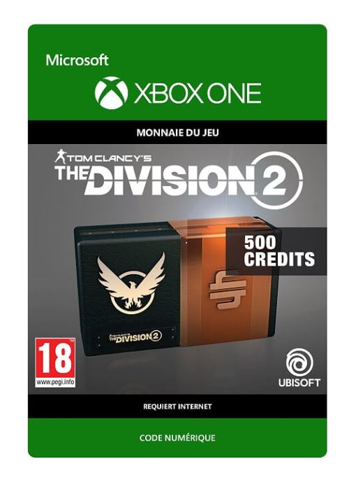 Code de téléchargement Tom Clancy s The Division 2 Pack de 500 Crédits Premium Xbox One