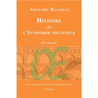 Histoire de l'Économie politique en Europe des Anciens jusqu'à nos jours